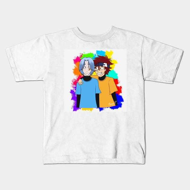 Reki and Langa - Colors Kids T-Shirt by MariangelP